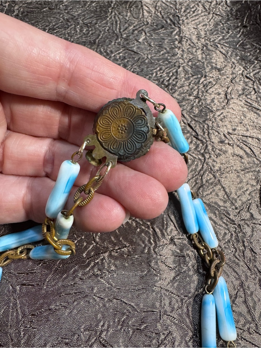 Blue Beaded Double Strand Necklace – Unbranded - Picture 3 of 4